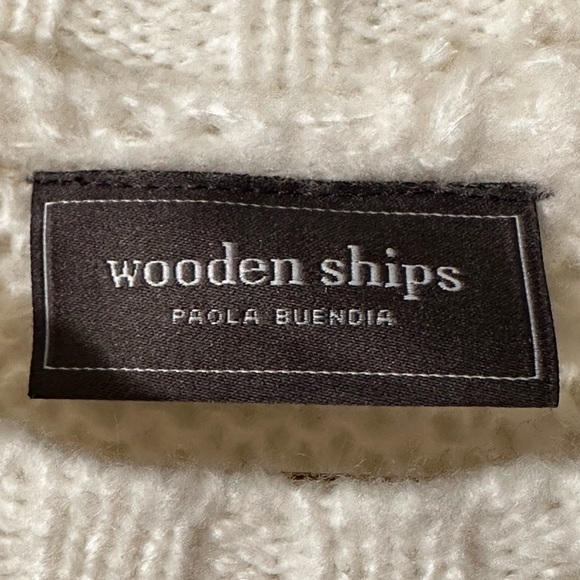 WOODEN SHIPS Camo Star Crewneck White Relaxed
Sweater S/M Raglan Sleeve Pullover - Picture 5 of 10